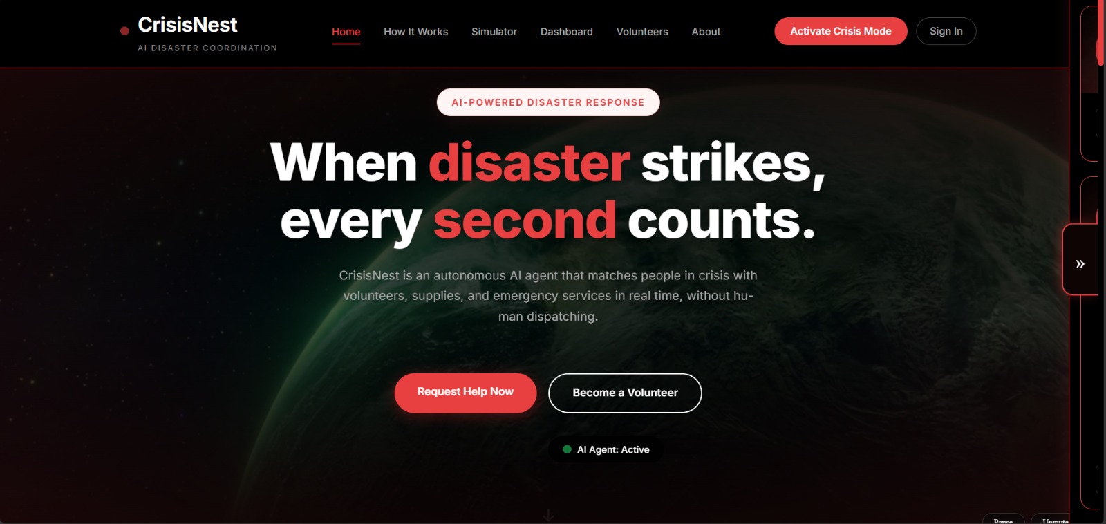 CrisisNest website preview